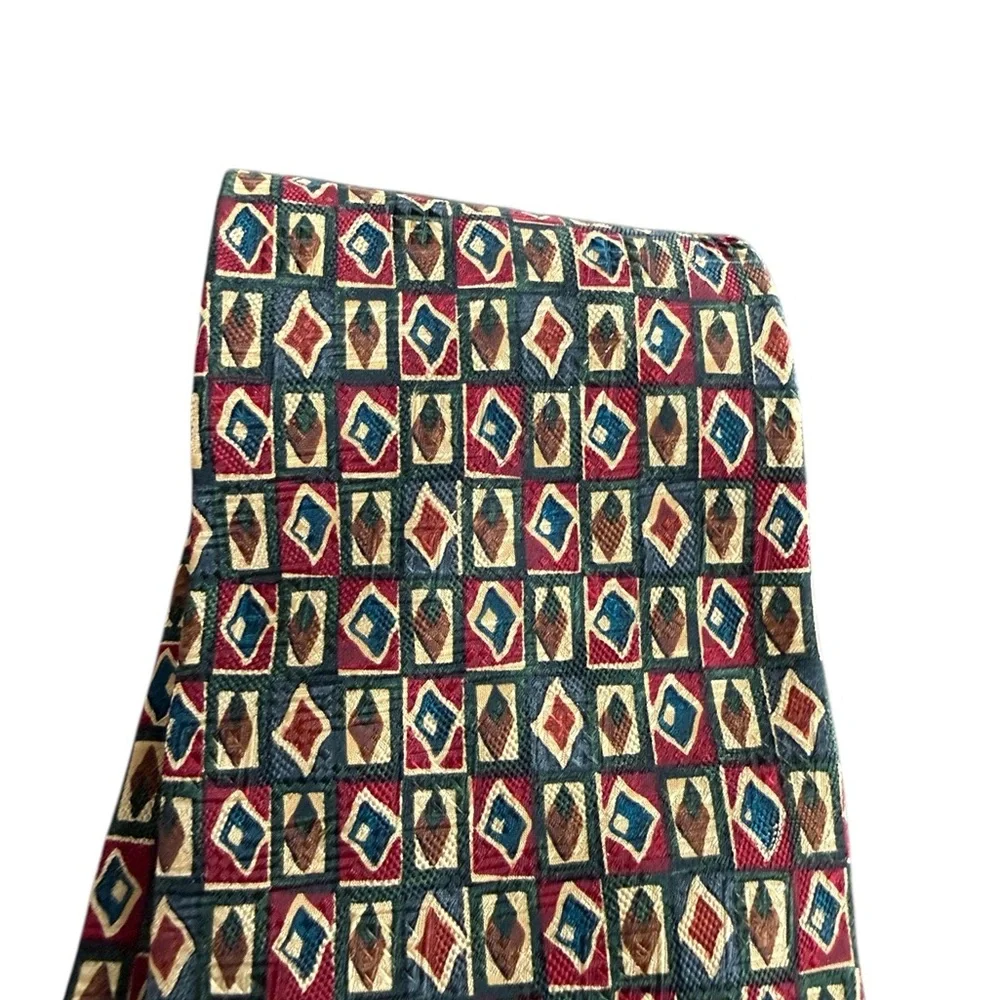Pierre Balmain Couture Silk Necktie – Geometric Print Vintage